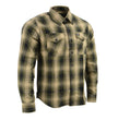 Milwaukee Leather MNG11649 Men's Grey with Black Long Sleeve Cotton Flannel Shirt