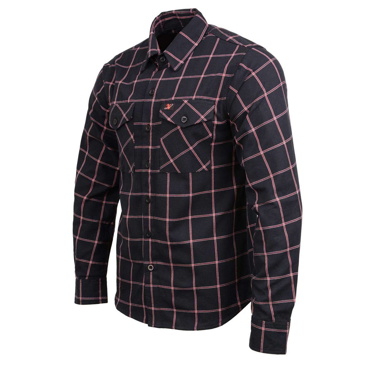 Milwaukee Leather MNG11651 Men's Black and Red Long Sleeve Cotton Flannel Shirt