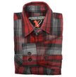 Milwaukee Leather MNG11652 Men's Black Grey and Red Long Sleeve Cotton Flannel Shirt