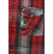 Milwaukee Leather MNG11652 Men's Black Grey and Red Long Sleeve Cotton Flannel Shirt