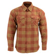 Milwaukee Leather MNG11653 Men's Brown and Beige Long Sleeve Cotton Flannel Shirt