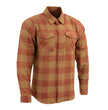 Milwaukee Leather MNG11653 Men's Brown and Beige Long Sleeve Cotton Flannel Shirt