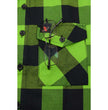 Milwaukee Leather MNG11656 Men's Flannel Plaid Shirt Black and Neon-Green Long Sleeve Cotton Button Down Shirt