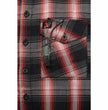 Milwaukee Leather MNG11659 Men's Black and White with Red Long Sleeve Cotton Flannel Shirt