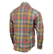 Milwaukee Leather MNG11661 Men's Gray and Red with Yellow Long Sleeve Cotton Flannel Shirt