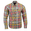 Milwaukee Leather MNG11661 Men's Gray and Red with Yellow Long Sleeve Cotton Flannel Shirt