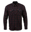 Milwaukee Leather MNG11665 Men's Black and Red Long Sleeve Cotton Flannel Shirt