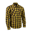 Milwaukee Leather MNG11666 Men's Black and Red with Yellow Long Sleeve Cotton Flannel Shirt