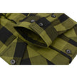 Milwaukee Leather MNG11668 Men's Black and Green Long Sleeve Cotton Flannel Shirt