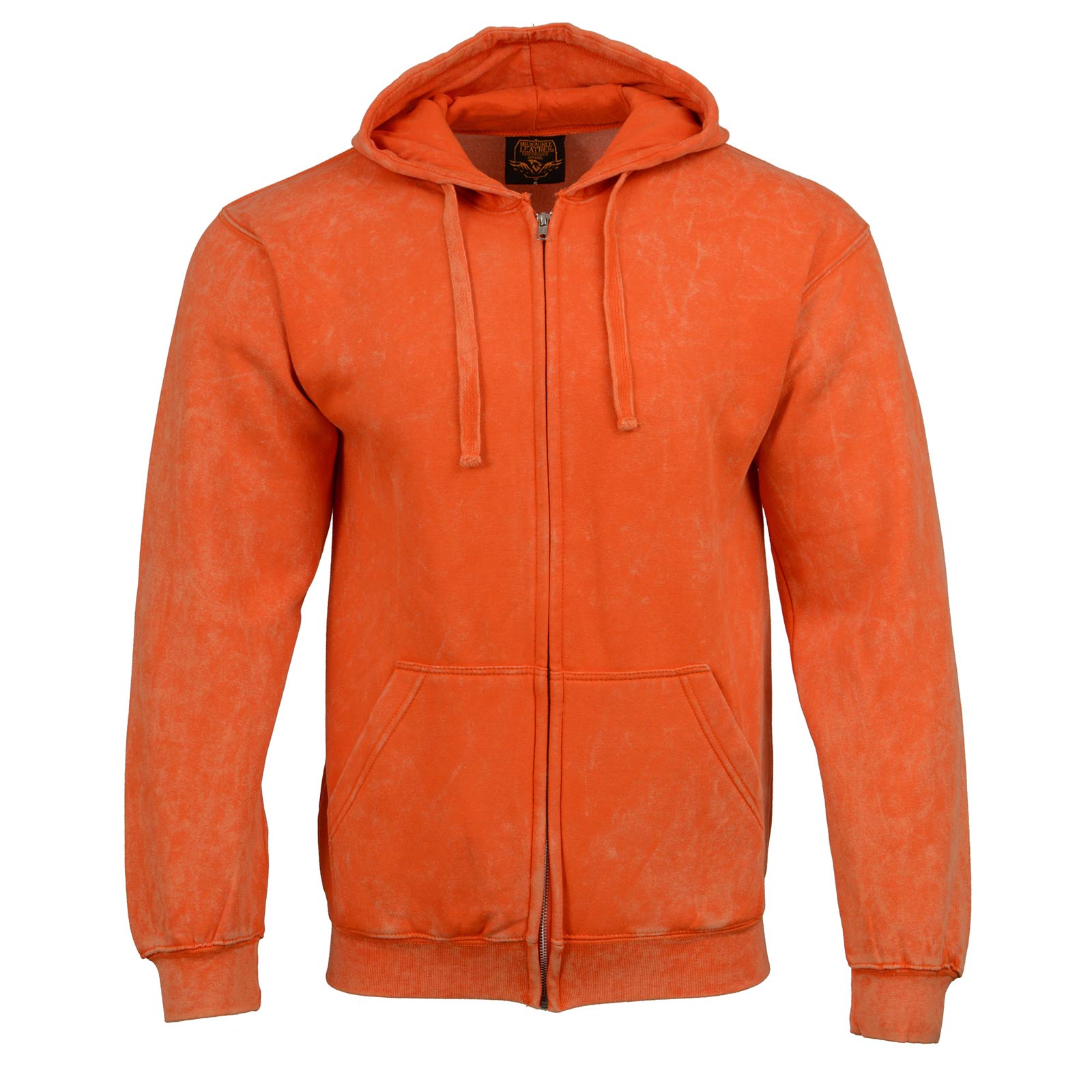 Milwaukee Leather MNG11687 Men's Orange High-Visibility Zipper Front Premium Cotton Hoodie