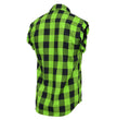 Milwaukee Leather MNG11691 Men’s Classic Black and Green Button-Down Flannel Cut Off Frayed Sleeveless Casual Shirt