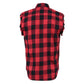 Milwaukee Leather MNG11692 Men’s Black and Red Cut Off Flannel Shirt