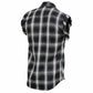 Milwaukee Leather MNG11694 Men's 'Checkered' Black and White Cut Off Flannel Shirt