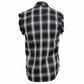Milwaukee Leather MNG11694 Men's 'Checkered' Black and White Cut Off Flannel Shirt