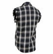 Milwaukee Leather MNG11694 Men’s Classic Black and White Button-Down Flannel Cut Off Frayed Sleeveless Casual Shirt