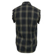 Milwaukee Leather MNG11695 Men’s Classic Black and Dark Grey Button-Down Flannel Cut Off Frayed Sleeveless Casual Shirt