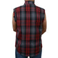 Milwaukee Leather MNG11696 Men’s Black and Grey with Red Cut Off Flannel Shirt