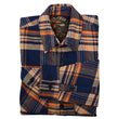 Milwaukee Leather MNG11700 | Men's 'The Wolfman' Blue/Orange Long Sleeve 10.5-Oz Heavy-Duty Cotton Flannel Shirt