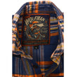 Milwaukee Leather MNG11700 | Men's 'The Wolfman' Blue/Orange Long Sleeve 10.5-Oz Heavy-Duty Cotton Flannel Shirt