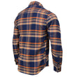 Milwaukee Leather MNG11700 | Men's 'The Wolfman' Blue/Orange Long Sleeve 10.5-Oz Heavy-Duty Cotton Flannel Shirt