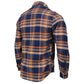 Milwaukee Leather |Men's 'The Wolfman' Blue/Orange Long Sleeve 10.5-Oz Heavy-Duty Cotton Flannel Shirt MNG11700