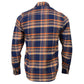 Milwaukee Leather |Men's 'The Wolfman' Blue/Orange Long Sleeve 10.5-Oz Heavy-Duty Cotton Flannel Shirt MNG11700