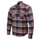 Milwaukee Leather |Men's 'The Wolfman' Blue/Orange Long Sleeve 10.5-Oz Heavy-Duty Cotton Flannel Shirt MNG11700