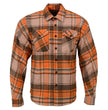 Milwaukee Leather  Men's 'Wild One' Brown/Orange Long Sleeve 10.5-Oz Heavy Duty-Cotton Flannel Shirt MNG11701