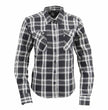 Milwaukee Leather MNG21600 Women's Casual Black and White Long Sleeve Cotton Flannel Shirt
