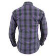 Milwaukee Leather MNG21603 Women's Casual Black with Purple Long Sleeve Casual Cotton Flannel Shirt