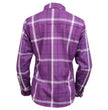 Milwaukee Leather MNG21605 Women's Casual Purple and White Long Sleeve Cotton Casual Flannel Shirt