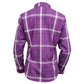 NexGen MNG21605 Women's Casual Purple and White Long Sleeve Cotton Casual Flannel Shirt