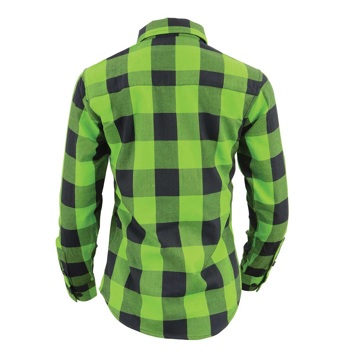NexGen MNG21606 Women's Casual Lime Green and  Black Long Sleeve Cotton Casual Flannel Shirt