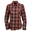 Milwaukee Leather MNG21607 Women's Casual Red and Black Long Sleeve Cotton Casual Flannel Shirt