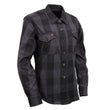 Milwaukee Leather MNG21608 Women's Casual Dark Gray and Black Long Sleeve Cotton Casual Flannel Shirt