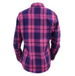 Milwaukee Leather MNG21610 Women's Pink, Blue and Maroon Long Sleeve Cotton Flannel Shirt