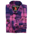Milwaukee Leather MNG21610 Women's Pink, Blue and Maroon Long Sleeve Cotton Flannel Shirt