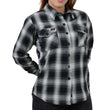 Milwaukee Leather MNG21611 Women's Black and White Long Sleeve Cotton Flannel Shirt