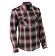 Milwaukee Leather MNG21613 Women's Black and Red with White Long Sleeve Cotton Flannel Shirt