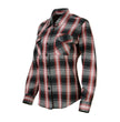 Milwaukee Leather MNG21613 Women's Black and Red with White Long Sleeve Cotton Flannel Shirt