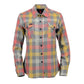 Milwaukee Leather MNG21614 Women's Gray and Red with Yellow Long Sleeve Cotton Flannel Shirt