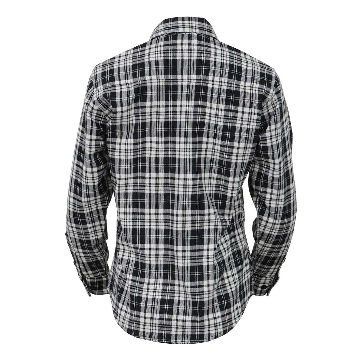 Milwaukee Leather MNG21615 Women's Black and White Long Sleeve Cotton Flannel Shirt