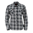Milwaukee Leather MNG21615 Women's Black and White Long Sleeve Cotton Flannel Shirt