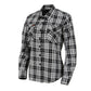 Milwaukee Leather MNG21615 Women's Black and White Long Sleeve Cotton Flannel Shirt
