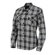 Milwaukee Leather MNG21615 Women's Black and White Long Sleeve Cotton Flannel Shirt