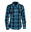 Milwaukee Leather MNG21617 Women's Black and Aqua Long Sleeve Cotton Flannel Shirt