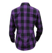 Milwaukee Leather MNG21619 Women's Black and Purple Long Sleeve Cotton Flannel Shirt