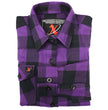Milwaukee Leather MNG21619 Women's Black and Purple Long Sleeve Cotton Flannel Shirt