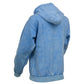 Milwaukee Leather MNG21621 Women's Distressed Blue Sweatshirt Full Zip Up Long Sleeve Casual Hoodie - with Pocket