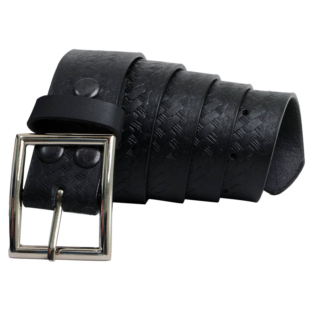 Milwaukee Leather MP7105 Men's Embossed Black Genuine Leather Biker Belt with Interchangeable Buckle